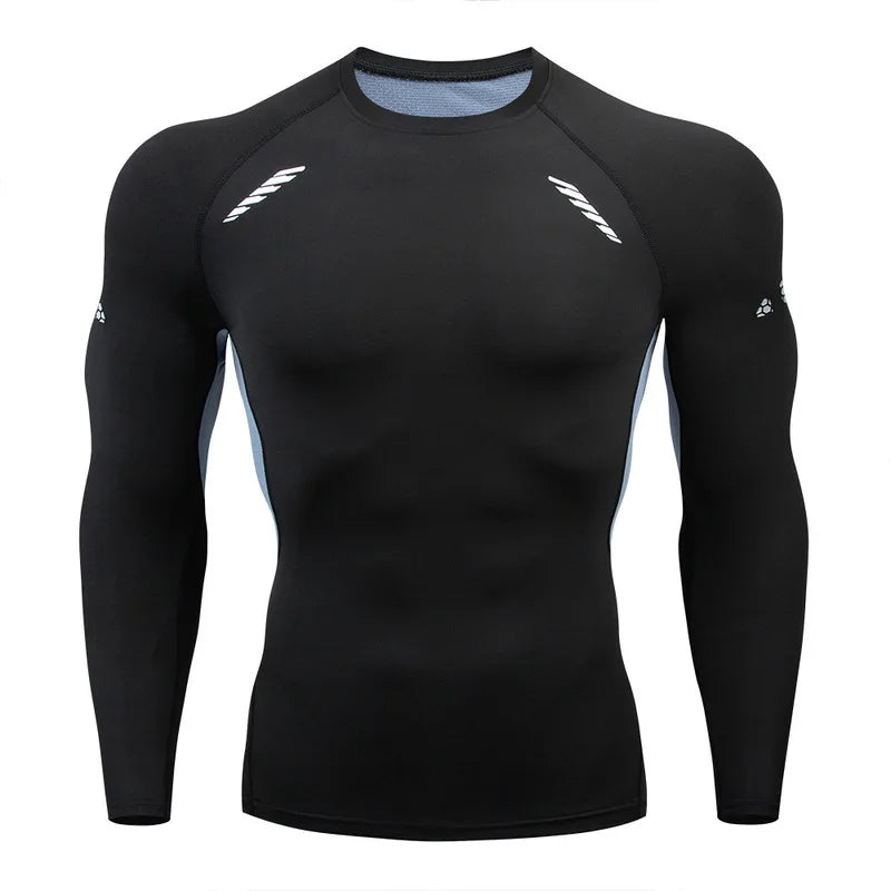 Men's T-shirt Men Running Sport T Shirt Men Compression Fitness Tops Tee Quick DryTight Training Gym Sport Running Shirts Jersey