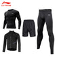 Li Ning Running Sports Suit Men's Gym Clothes Fall and Winter Quick Drying Clothes Tights Morning Running Winter Training Wear