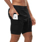 2023 Men Running Shorts 2 In 1 Double Deck Quick Dry Gym Sportswear Fitness Workout Hot Pants Male Training Shorts