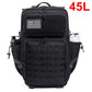 25/45L Women/men Backpack for Tactical Laser Cut Molle heavy duty backpack School Bag Gym Rucksack Treeking with Dual Cup Holder