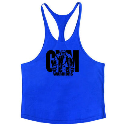 Men's Fitness Bodybuilding Tank Tops Brand Gym Sportswear Cotton Breathable Workout Muscle Vests Summer Sleeveless Y Back Shirt