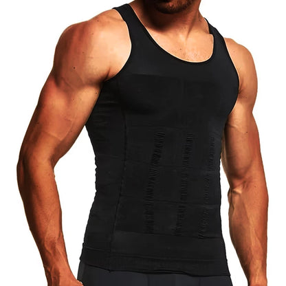 Men's Compression Body Shaper Tank Top, Slimming Vest Abs Abdomen Slim Gym Workout Tummy Control Compression Tank Top Shapewear