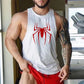 Red Spider Printed Running Tank Tops Gym Fitness Cotton Breathable Sleeveless T-Shirt Mens Bodybuilding Loose Training Clothing