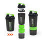 3 Layers Shaker Protein Bottle Powder Shake Cup Large Capacity Water Bottle Mixing Cup Body Building Exercise Mixing Bottle