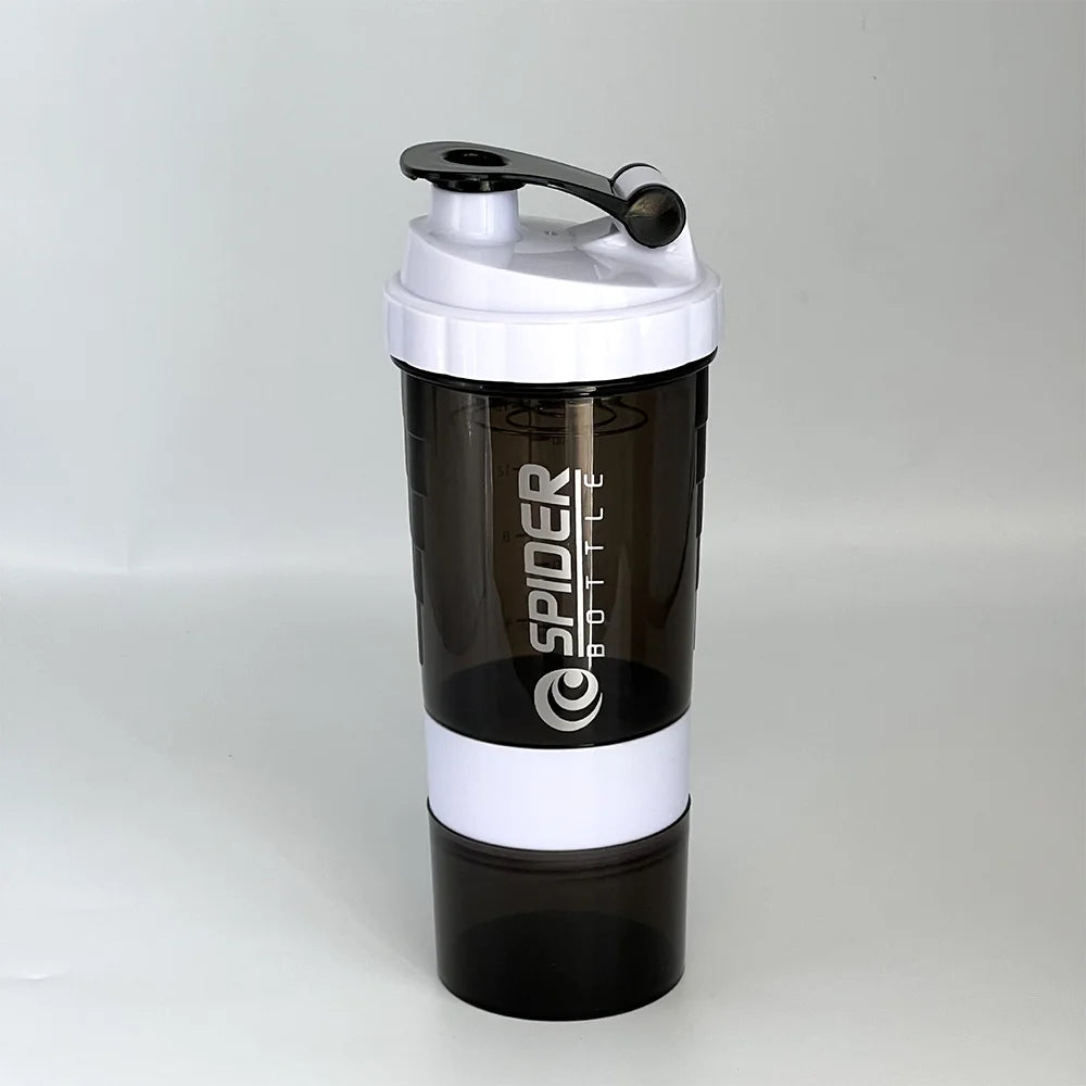 3 Layers Shaker Protein Bottle Powder Shake Cup Water Bottle Plastic Mixing Cup Body Building Exercise Bottle