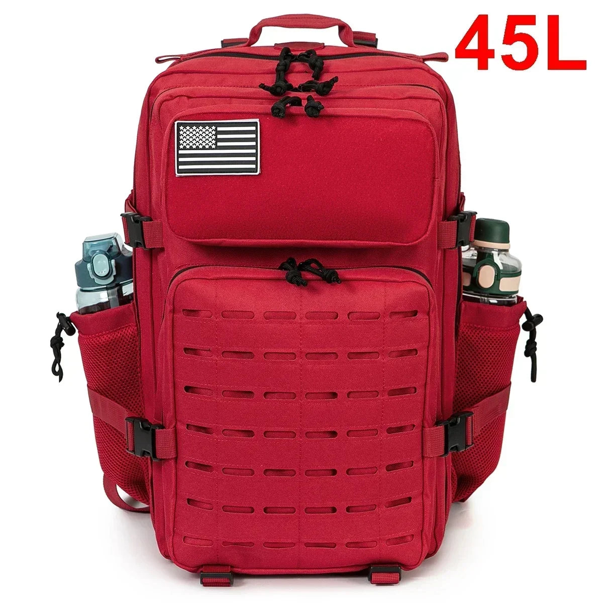 25/45L Women/men Backpack for Tactical Laser Cut Molle heavy duty backpack School Bag Gym Rucksack Treeking with Dual Cup Holder