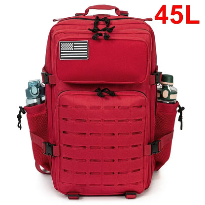 25/45L Women/men Backpack for Tactical Laser Cut Molle heavy duty backpack School Bag Gym Rucksack Treeking with Dual Cup Holder