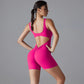 New V Back Scrunch Sports Jumpsuit Women Gym Rompers Sleeveless Sportswear Bodysuits Women Casual One-Piece Suit Yoga Clothing