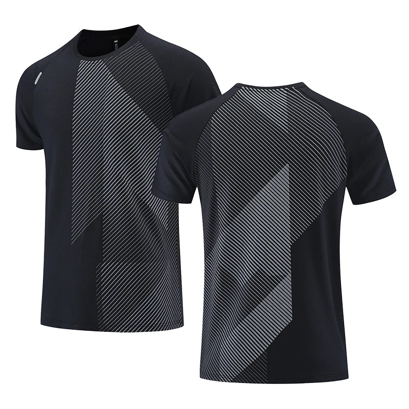 Quick Dry Men Running T-shirt Fitness Sports Top Gym Training Shirt Breathable Jogging Casual Sportswear