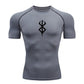 Men's Print Compression Shirts Summer Short Sleeve Rash Guard Gym Workout T-shirt Athletic Quick Dry Baselayer Undershirts Tops