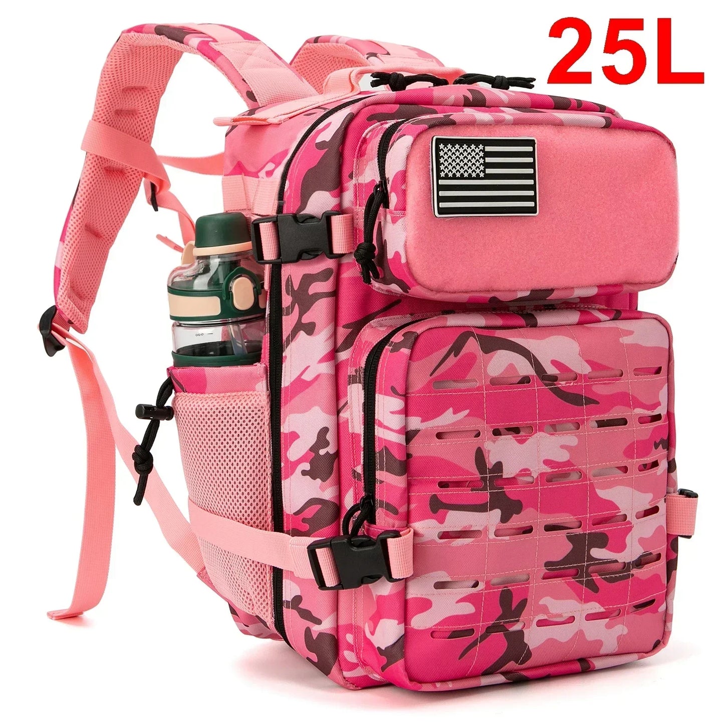 25/45L Women/men Backpack for Tactical Laser Cut Molle heavy duty backpack School Bag Gym Rucksack Treeking with Dual Cup Holder