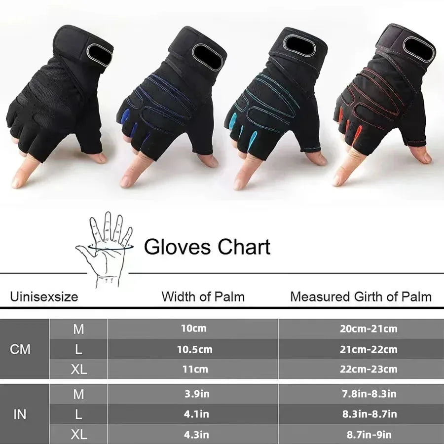 Gym Gloves for Men Women Fitness Weight Lifting Wristband Gloves Body Building Training Sports Exercise Cycling Glove Shockproof