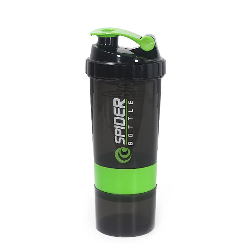 3 Layers Shaker Protein Bottle Powder Shake Cup Water Bottle Plastic Mixing Cup Body Building Exercise Bottle