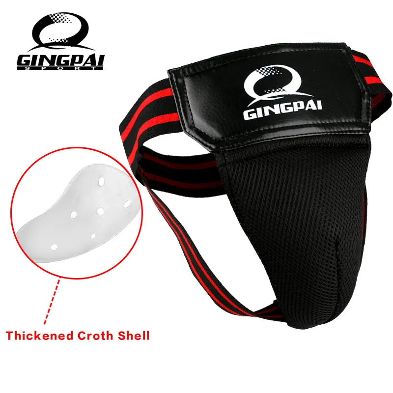 Red Black Adult Male MMA Jockstrap Boxing Sanda Groin Guards Taekwondo Training Crotch Protector Kick Boxing Protection Guard