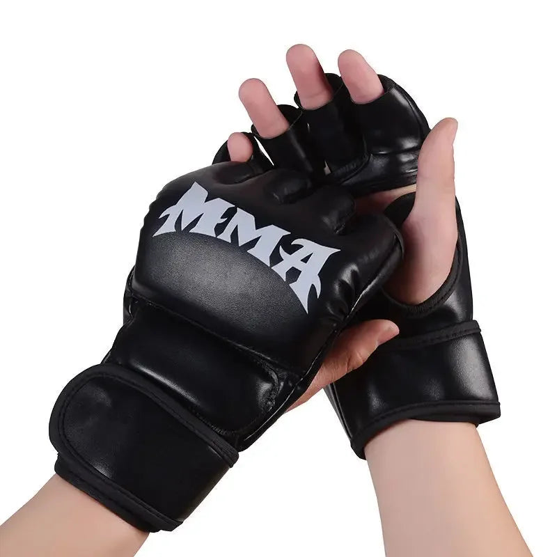 2024 Adult Professional Boxing Gloves Combat Sandbag Training Boxing Gloves Sanda Muay Thai MMA Kickboxing Half Finger Glove